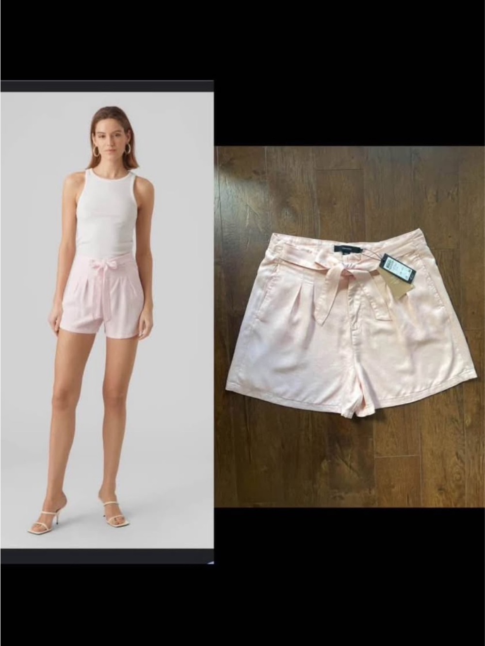 NWT XL Vero Moda Belted Relaxed Fit High Waist Shorts. Blush Pink.